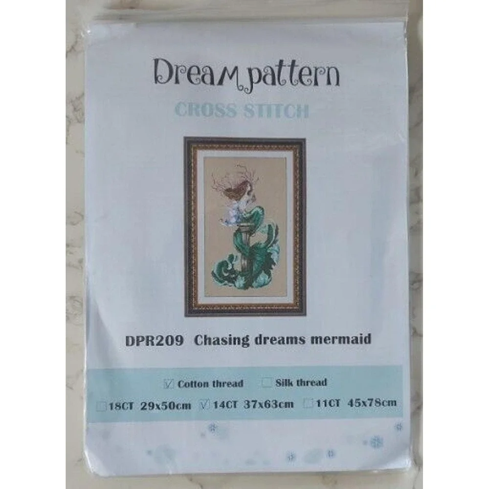 Chasing Dreams Mermaid Counted Cross Stitch Kit mermaid needle point craft kit